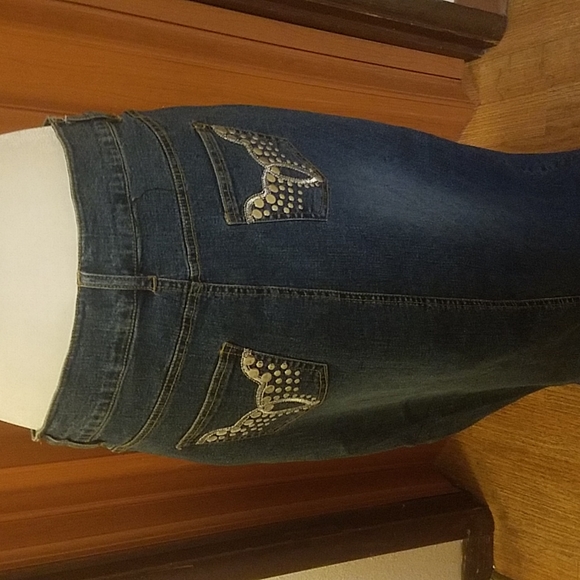 HIP JEANS MAXI BLUE JEAN SKIRT SIZE 11 - Picture 4 of 8